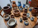 Lot de 20 pots en grès bleu et brun, Antiek en Kunst, Ophalen