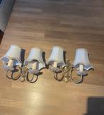 2 sets antieke lampen met kapjes wandlampen, Ophalen, Gebruikt