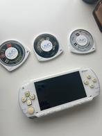 Sony psp met drie games, Consoles de jeu & Jeux vidéo, Consoles de jeu | Sony PSP, Comme neuf, Enlèvement, PSP, Blanc