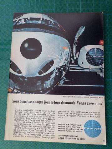 Transport aérien - Pan Am - publicité papier - 1964 beschikbaar voor biedingen