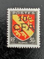 Réunion 1949 - wapenschild met opdruk CFA **, Postzegels en Munten, Ophalen of Verzenden, Overige landen, Postfris