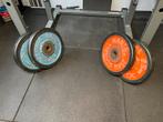 Schnell bumperplates 50 mm 2x 20 kg en 2x 25 kg., Sport en Fitness, Fitnessmaterialen, Ophalen, Gebruikt, Benen, Halterschijven