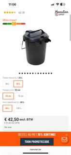 Afvalbak 35 liter zwart, Ophalen, Zo goed als nieuw, Kunststof