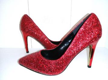Pumps/hoge hakken - Red Glitter - 40 beschikbaar voor biedingen