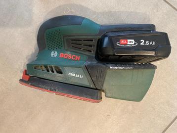 Bosh PSM 18 LI schuurmachine met batterij en lader, Doe-het-zelf en Bouw, Ophalen, Zo goed als nieuw