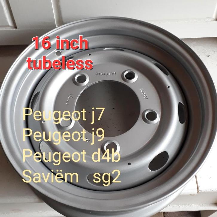 16 inch tubeless velgen voor Peugeot j7, j9 d4b saviem sg2, Auto-onderdelen, Banden en Velgen, Velg(en), 16 inch, Nieuw, Ophalen of Verzenden