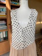 luchtig bloesje met zwarte noppen maat M -, Kleding | Dames, Ophalen, Maat 38/40 (M)