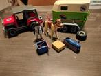 Playmobil Jeep en paarden trailer, paard en ruiter., Ophalen of Verzenden