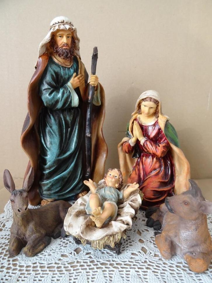 Vintage Heilige Familie beelden voor kerststal beelden 29cm, Diversen, Kerst, Zo goed als nieuw, Ophalen of Verzenden