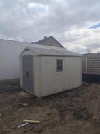 groot tuinhuis pvc L-grijs 3.2m/ 2.45m ,relatief goede staat, Tuin en Terras, Tuinhuizen, Ophalen, Kunststof, Tuinhuis, 2 ramen