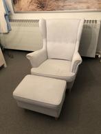 Zetel met poef lichtgrijs - strandmon ikea, Ophalen, Zo goed als nieuw