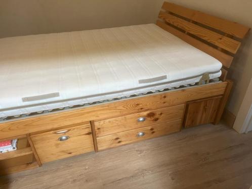 bed met opbergruimte 140x200, Huis en Inrichting, Slaapkamer | Bedden, Nieuw, Tweepersoons, 140 cm, 200 cm, Hout, Bruin, Ophalen