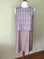 Zomerjurk met dubbele top, mouwloos, maat S, Beige, Taille 36 (S), Enlèvement ou Envoi, Longueur genou