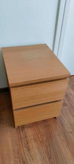 Dressoir met 2 laden, eikenfineer - MALM - Ikea, Huis en Inrichting, Kasten | Ladekasten, Ophalen, Minder dan 50 cm, Gebruikt