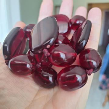 Antieke Rare Cherry amber/barnsteen ketting , 105 gramm beschikbaar voor biedingen