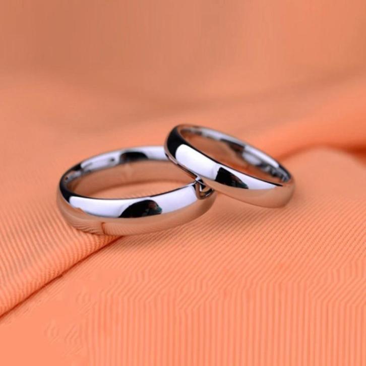 Trouwringen wolfraam - Classic - Zilverkleur, Handtassen en Accessoires, Ringen, Nieuw, Dame of Heer, Zilver, Overige materialen