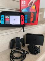 Nintendo Switch OLED (volledig compleet), Met 2 controllers, Zo goed als nieuw, Met harde schijf, Switch OLED