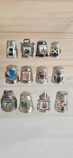 12 verzilverde vingerhoedjes, Verzamelen, Ophalen of Verzenden, Zo goed als nieuw, Overige materialen, Reliëf