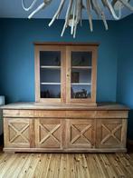 Buffet en Teck avec vitrine, Huis en Inrichting, Kasten | Buffetkasten, Ophalen, 200 cm of meer, Teakhout, Zo goed als nieuw