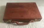 Vintage houten akte koffer, Ophalen, Overige materialen, Slot, Minder dan 50 cm