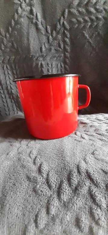 Pot à lait en émail rouge, Enlèvement ou Envoi, Utilisé