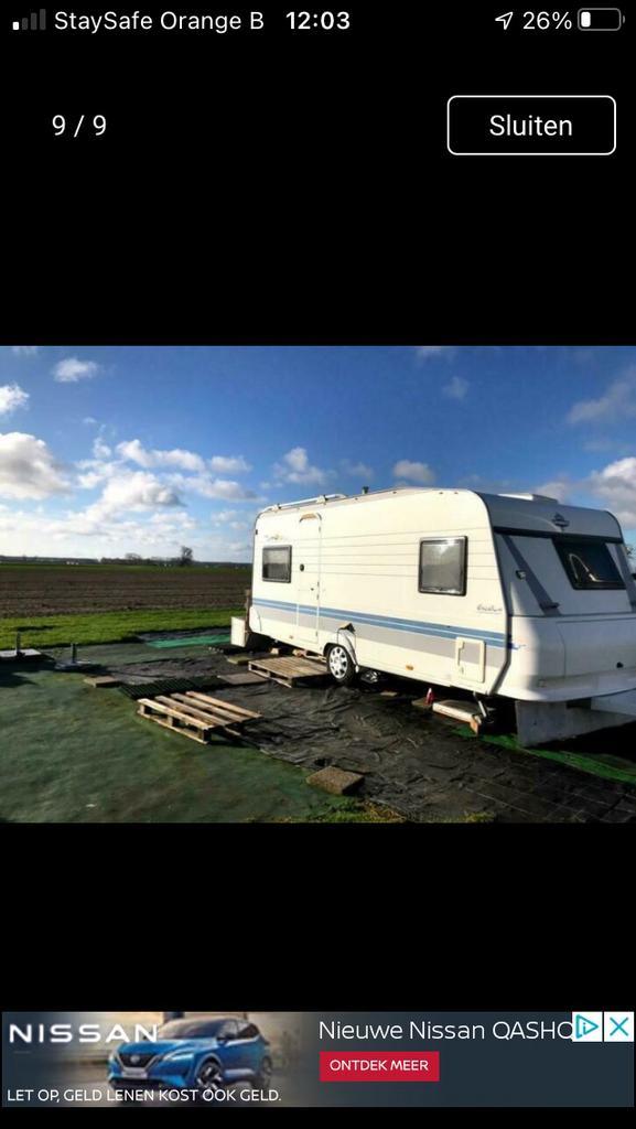 Caravan hobby 495 ., Caravans en Kamperen, Caravans, Particulier, tot en met 4, 1000 - 1250 kg, Rondzit, Hobby, Frans bed, 4 tot 5 meter