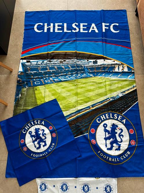 Dekbedovertrek FC Chelsea - 1 persoons, Kinderen en Baby's, Kinderkamer | Beddengoed, Zo goed als nieuw, Dekbedovertrek, Blauw