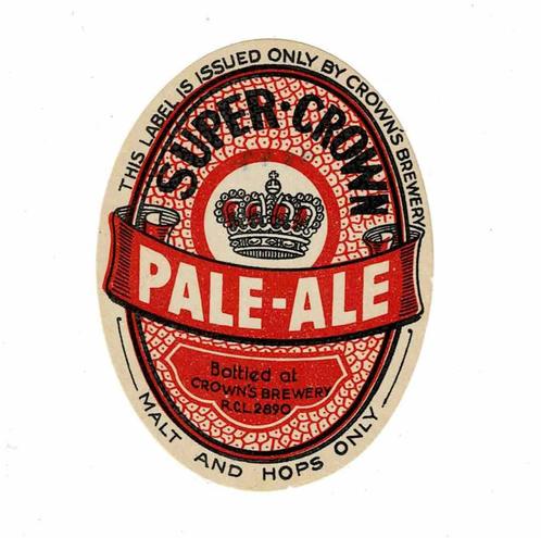 bieretiket van brouwerij Crown's, Verzamelen, Biermerken, Nieuw, Overige typen, Overige merken, Verzenden