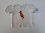 Mt 98 Witte T-shirt met pofmouwen en pailletten vogel HB, Meisje, JBC, Ophalen of Verzenden, Zo goed als nieuw