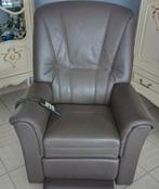 Elektrische Verstelbare Bruine Leder Zetel, Met Bakje !!!, Huis en Inrichting, Zetels | Zetels, Ophalen, Eenpersoons, Elektrische Verstelbare Bruine Leder Zetel