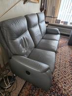 Leren salon – 3-zit met 2 elektrische relaxen + 2-zit, Ophalen, Gebruikt
