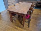 vieille table à manger usée table en bois avec chaises art d, Antiquités & Art, Enlèvement ou Envoi