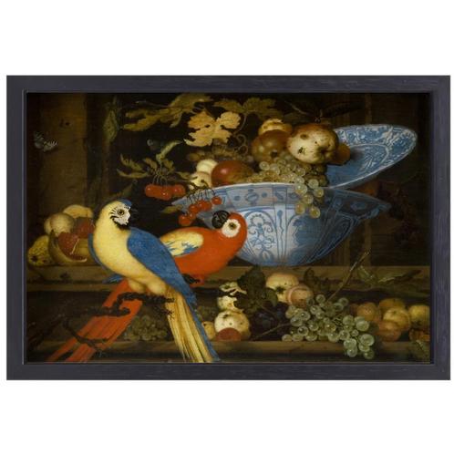 Nature morte avec des fruits et deux perroquets - Balthasar, Maison & Meubles, Accessoires pour la Maison | Peintures, Dessins & Photos