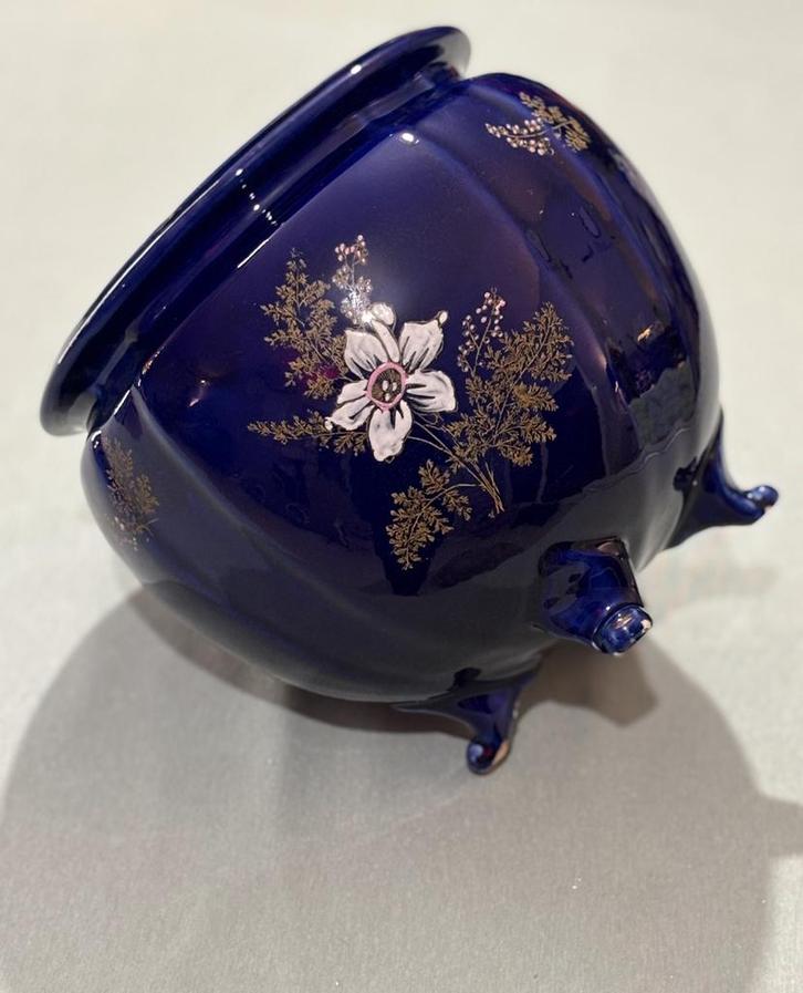 Kobaltblauwe cache-pot vaas schilderij antiek collectie, Antiek en Kunst, Antiek | Overige Antiek, Ophalen of Verzenden