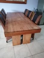 Grote teak houten tafel, Huis en Inrichting, Tafels | Salontafels, 200 cm of meer, Echt teakhouten tafel met laden, 100 tot 150 cm