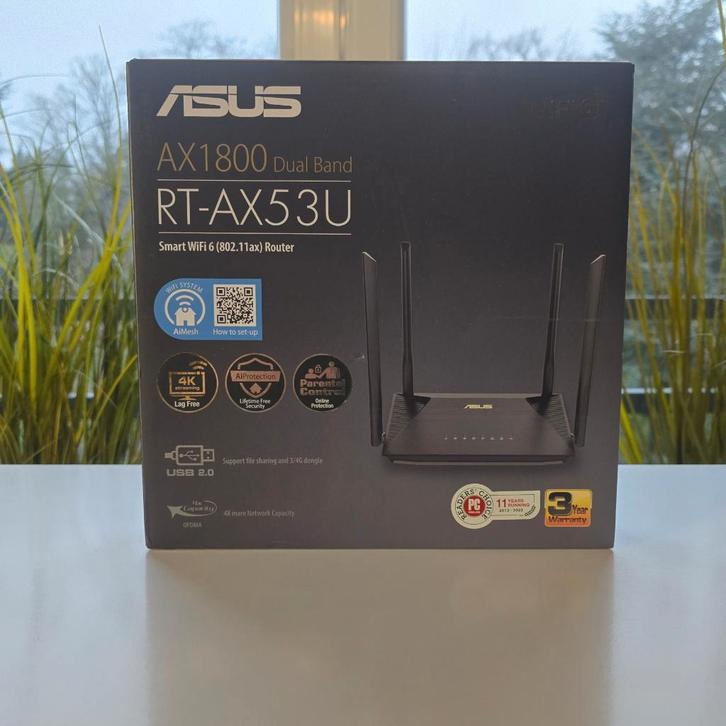 ASUS Wi-Fi 6 RT-AX53U - Nieuw, Computers en Software, Routers en Modems, Zo goed als nieuw, Router, Ophalen of Verzenden