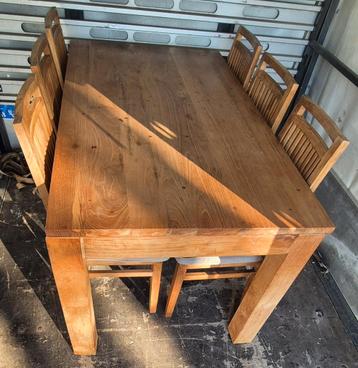 Tafel met 6 stoelen en kussens, Enlèvement, Comme neuf
