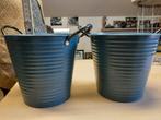 2metalen bloempot emmertjes blauw, Enlèvement ou Envoi, Neuf
