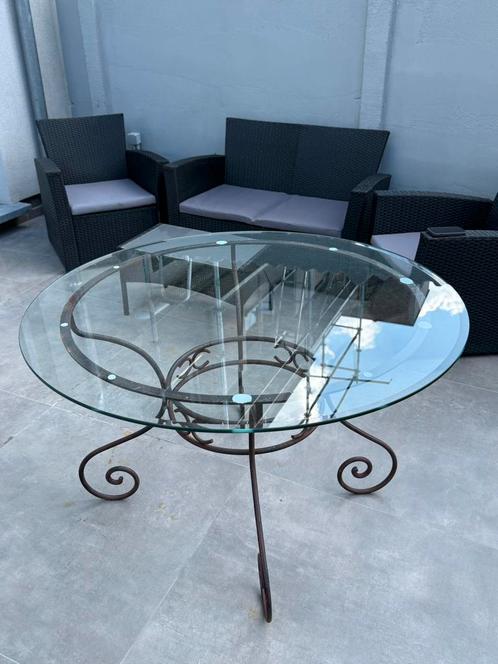 Metal table+4 chairs, Tuin en Terras, Tuinsets en Loungesets, Zo goed als nieuw, Ophalen