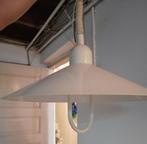 Vintage Witte Hanglamp, Ophalen of Verzenden, Gebruikt, Metaal