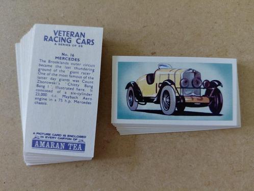 Veteran Racing Cars complete set 25 chromos  Amaran Tea 1966, Verzamelen, Foto's en Prenten, Overige onderwerpen, 1960 tot 1980