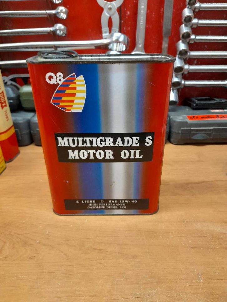 oude lege oliekan q8 multigrade S-motorolie, Verzamelen, Merken en Reclamevoorwerpen, Gebruikt, Overige typen, Verzenden