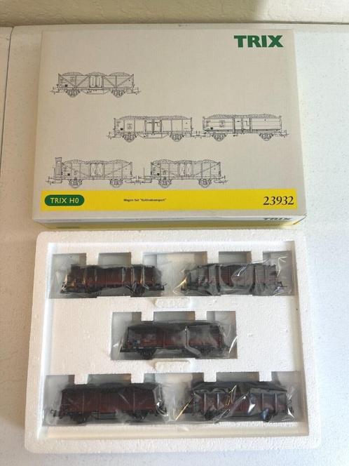 Trix HO Set 5 wagons tombereau DB chargés patinés ref 23932, Hobby & Loisirs créatifs, Trains miniatures | HO, Comme neuf, Wagon
