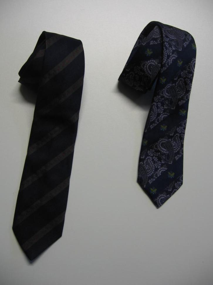 2 gestreepte dassen, Kleding | Heren, Stropdassen, Zo goed als nieuw, Bruin, Ophalen of Verzenden