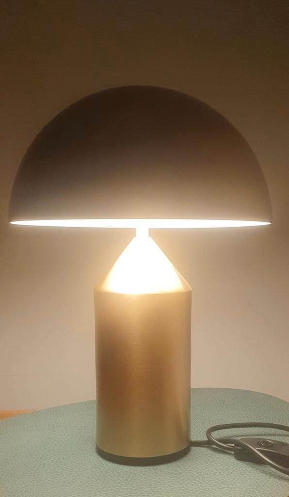 Solden - Originele Atollo 238 tafellamp Oluce, Huis en Inrichting, Lampen | Tafellampen, Zo goed als nieuw, Minder dan 50 cm, Metaal