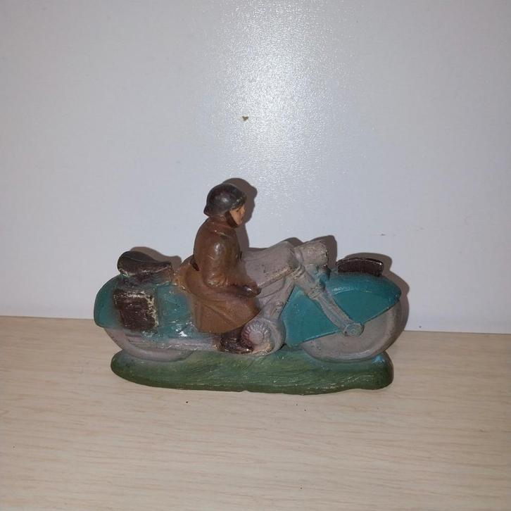 Lineol motorrijder – Duits compositie speelgoed ca. 1930, Verzamelen, Disney, Ophalen