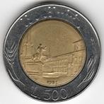 Italië : 500 Lire 1991 Groot Hoofd  KM#111  Ref 11190, Italië, Ophalen of Verzenden, Losse munt