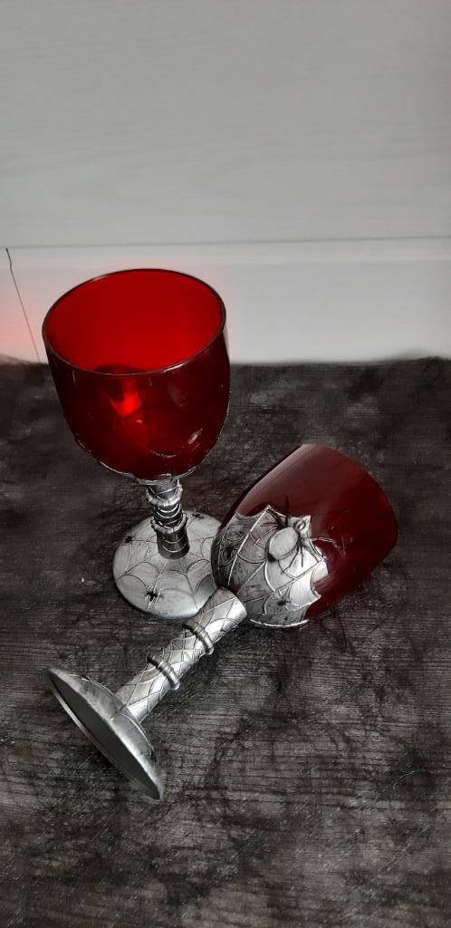 Halloweendecoratie : 2 bekers met spinnenwebmotief, Hobby en Vrije tijd, Feestartikelen, Nieuw, Versiering, Ophalen of Verzenden