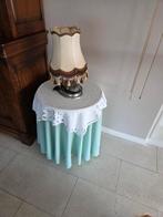Tinnen lamp met tafeltje en doekjes, Antiek en Kunst, Ophalen