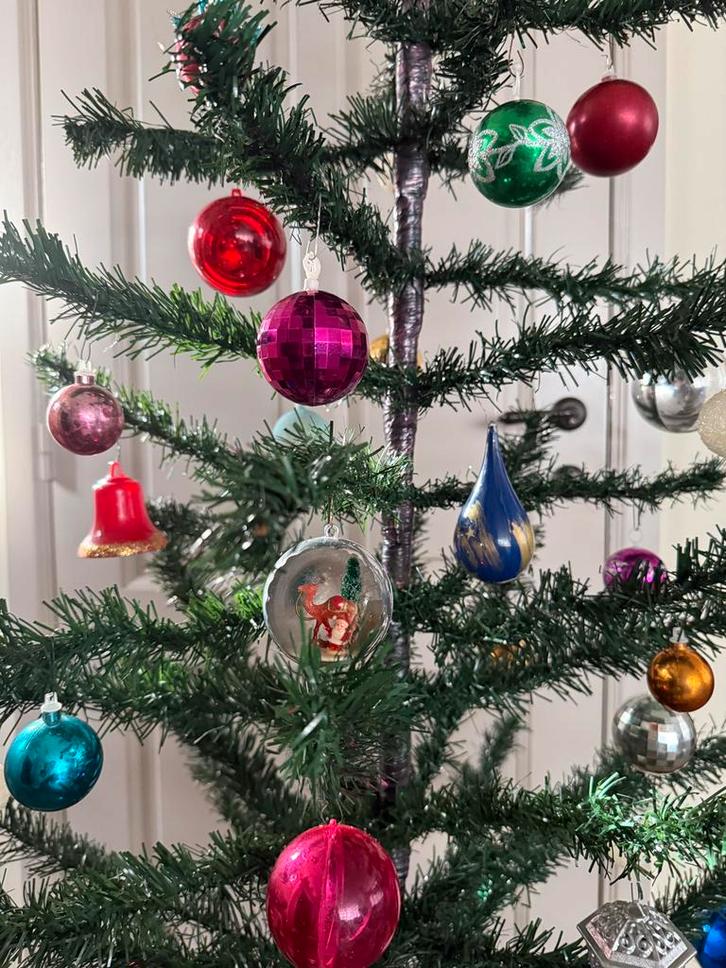 Lot oude kerstversiering, vintage kerstballen, retro kerst, Diversen, Kerst, Gebruikt, Ophalen